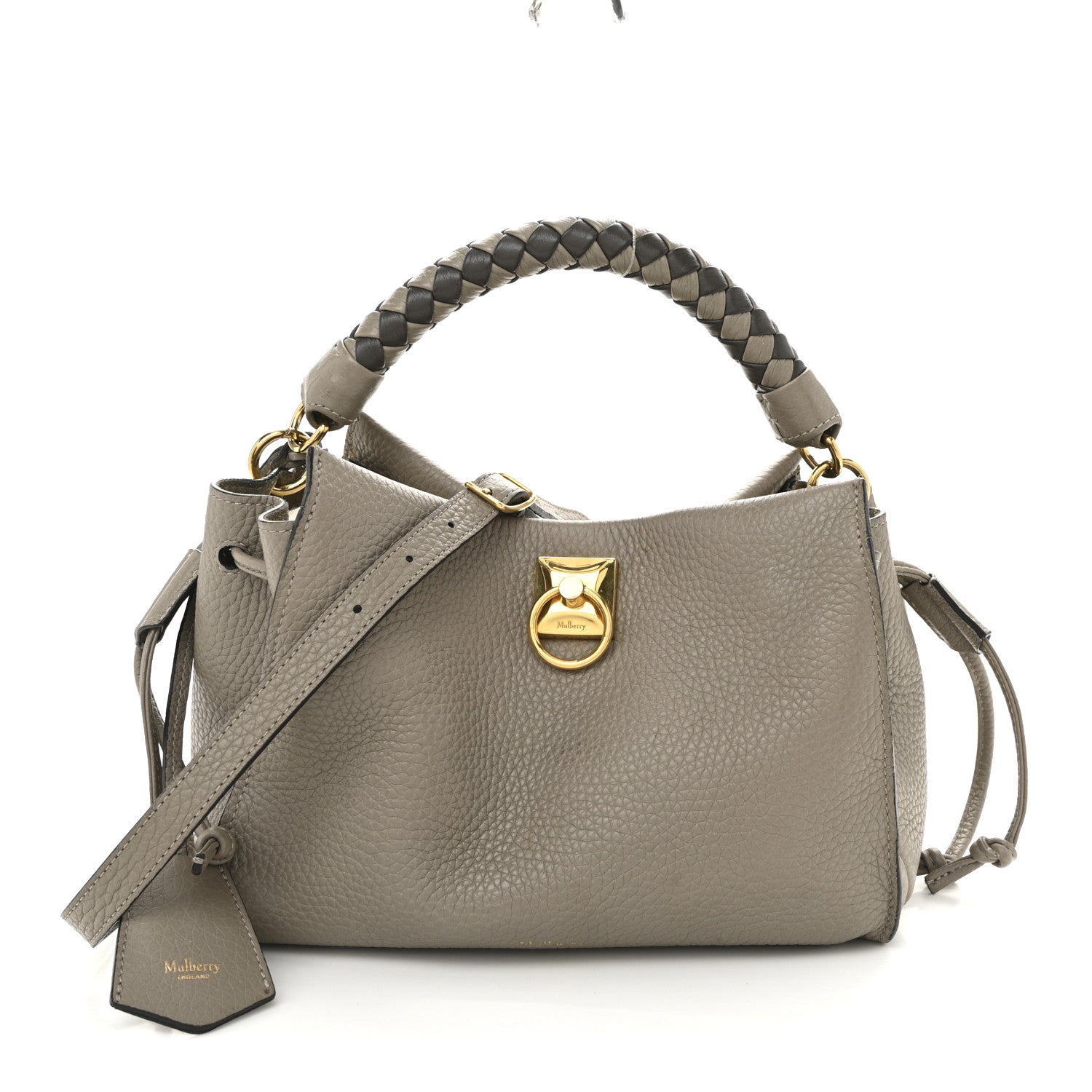 Mulberry Heavy Grain Small Iris Tote Powder Grey Dark Clay 1 of 9