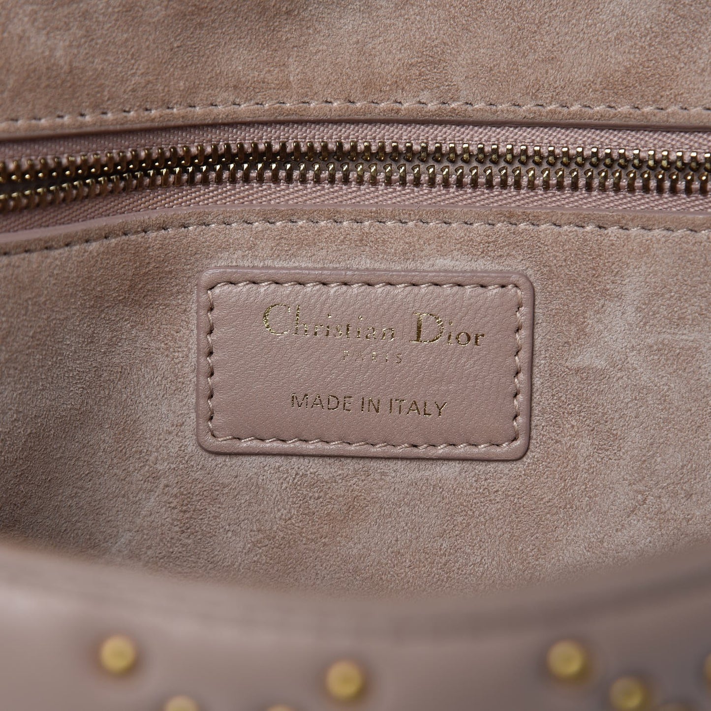 Lambskin Cannage Studded Large Dioraddict Flap Bag Nude