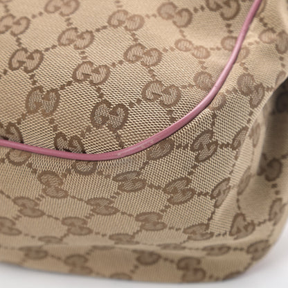 Gucci Monogram Techno Horsebit Large Shoulder Flap Bag Peonia Flower 11 of 18