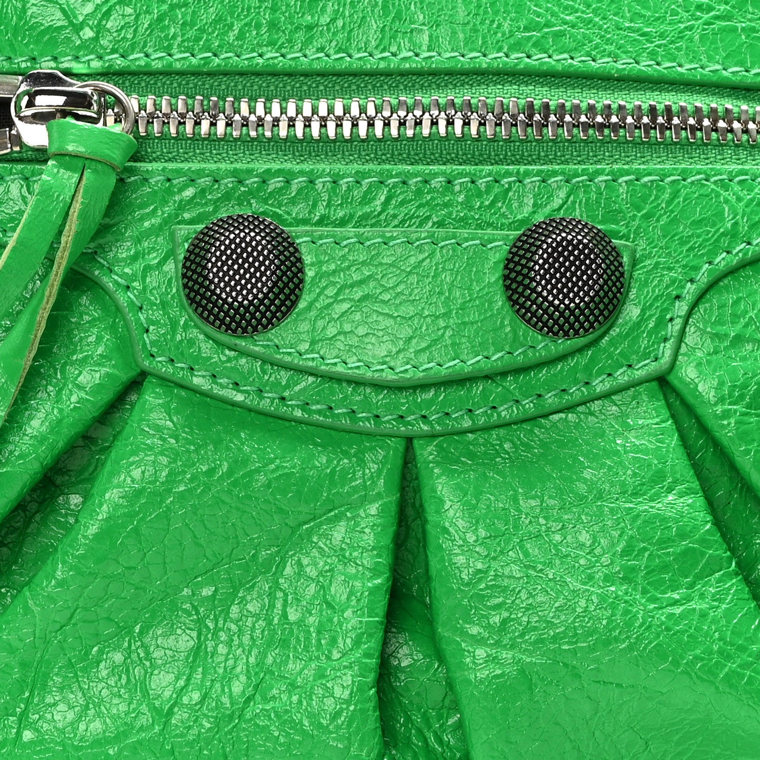Balenciaga Agneau Arena Small Le Cagole Shoulder Bag Vivid Green 8 of 10