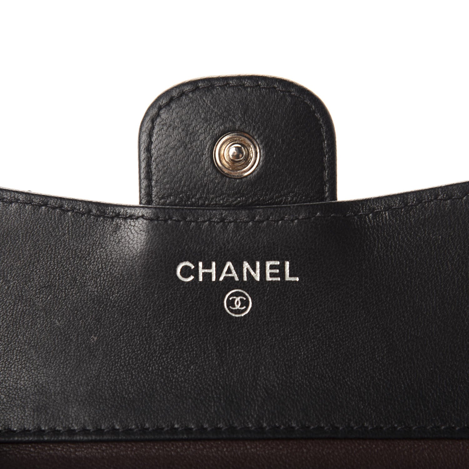 Chanel Lambskin Quilted Compact Flap Wallet Black 6 of 8