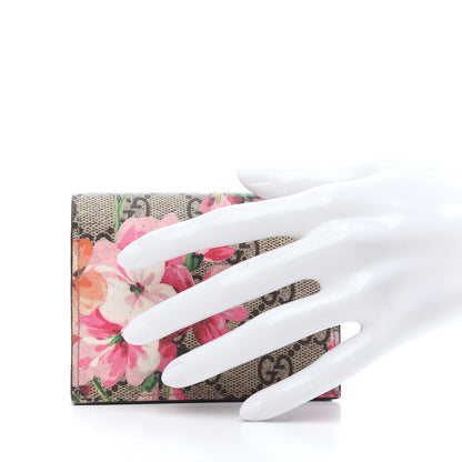 Gucci GG Supreme Monogram Blooms Card Case Wallet Beige Multicolor Dry Rose 2 of 7