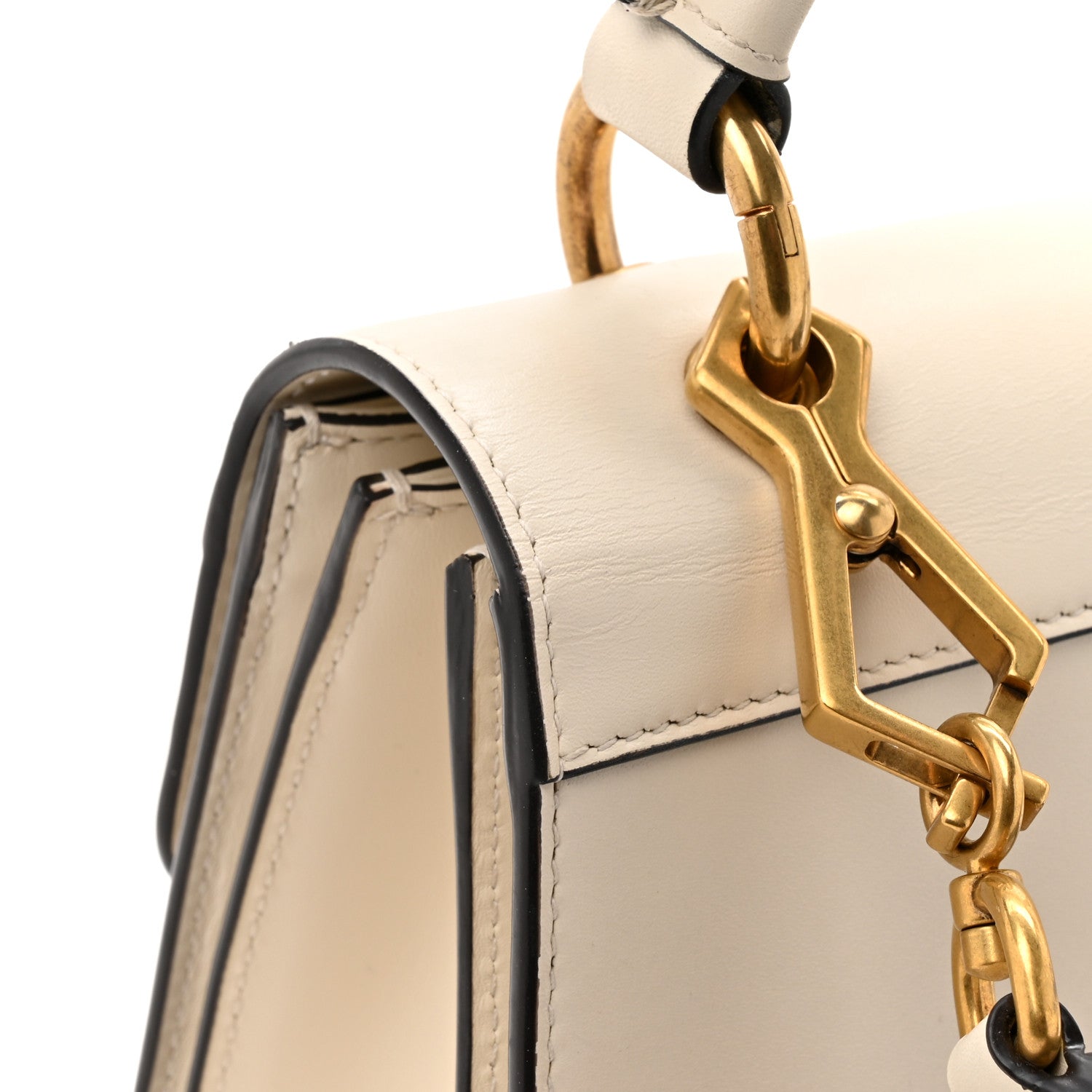 Gucci Calfskin Sylvie Web Small Queen Margaret Top Handle Bag White 15 of 15