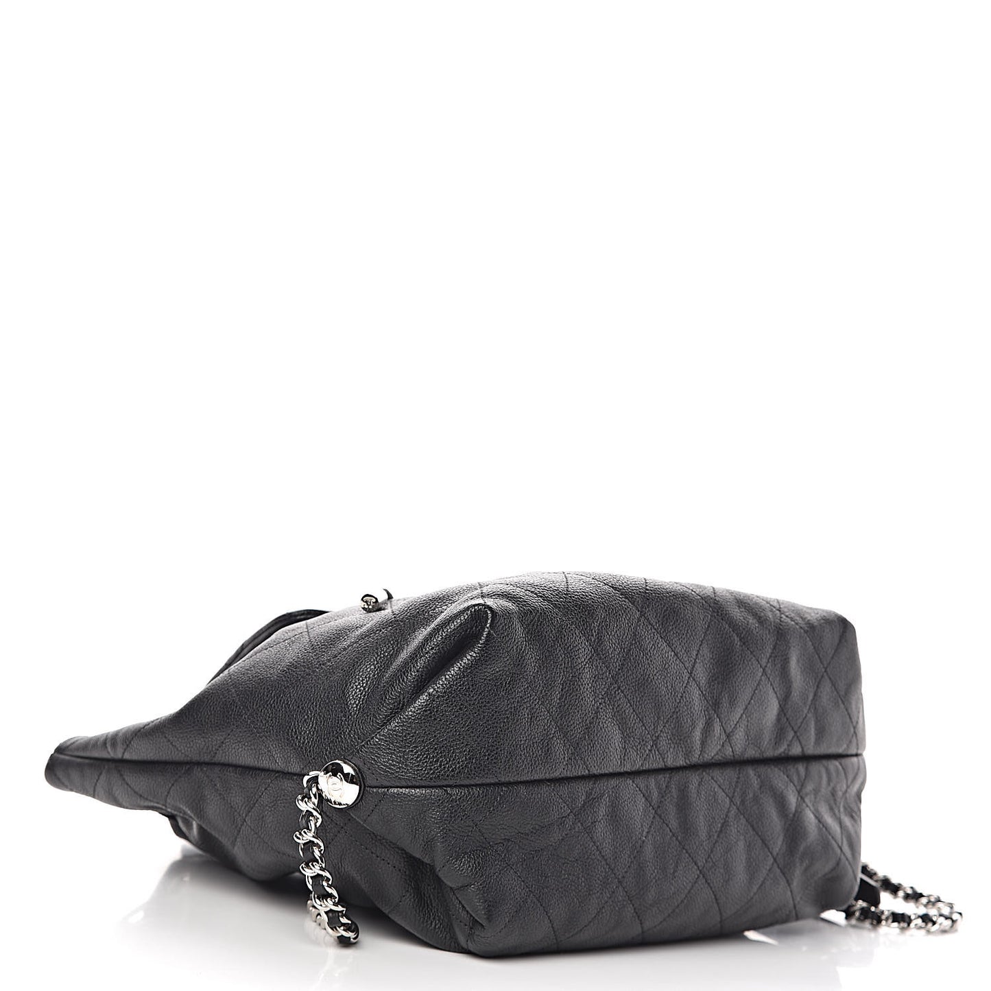 Grained Calfskin Stitched Braided With Style Backpack Black