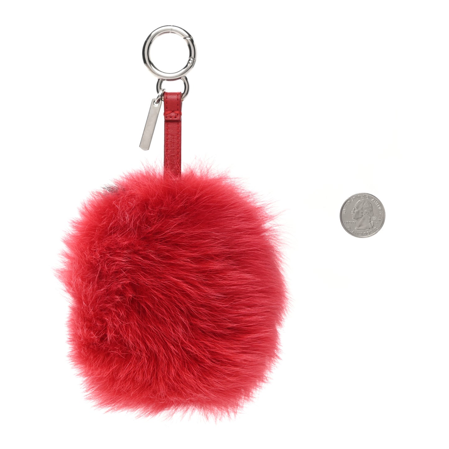 Fox Fur Shiny Nappa Bi-Color A ABCharm Bag Charm Rosso Chiaro Moro Strawberry