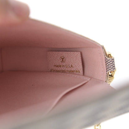 Louis Vuitton Damier Azur Pochette Felicie Chain Wallet Rose Ballerine 9 of 10