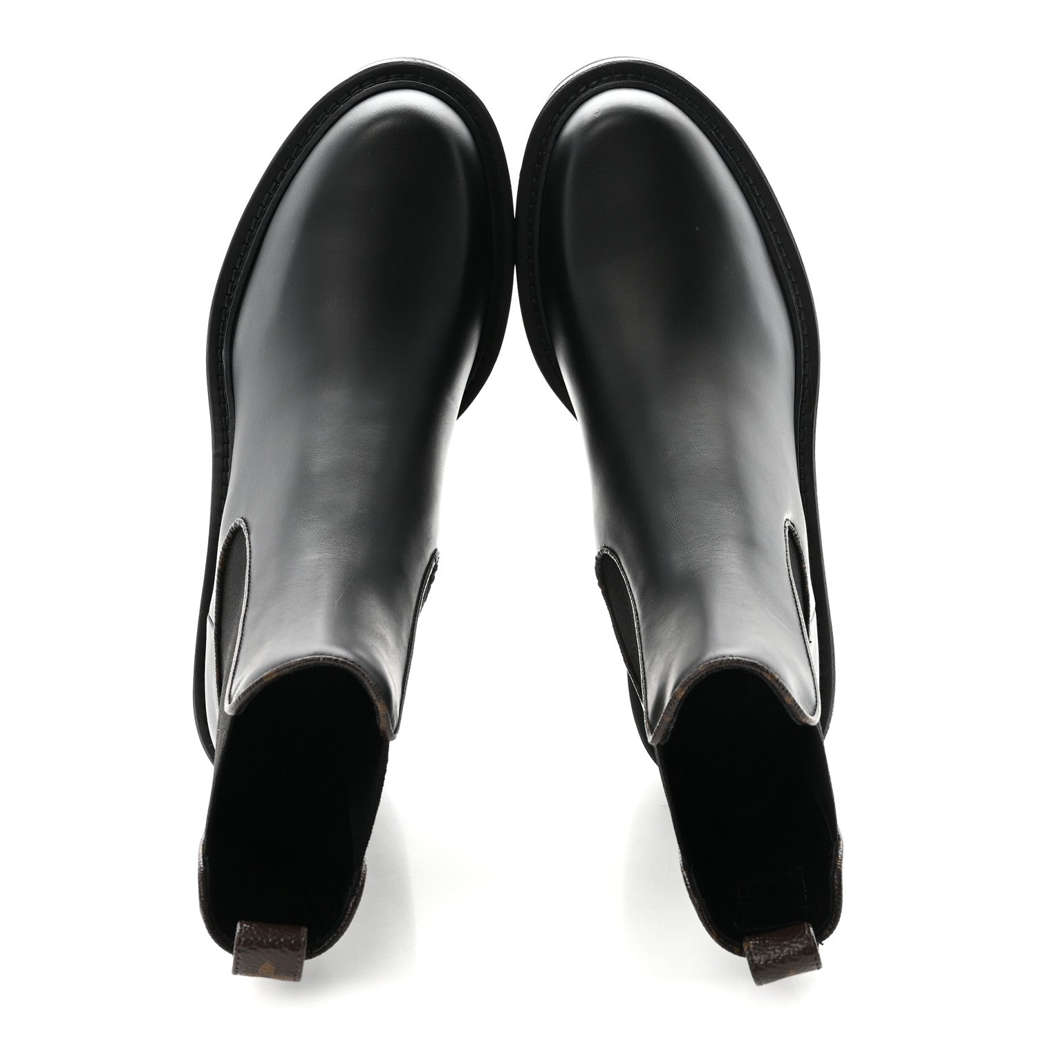 Louis Vuitton Calfskin Monogram Beaubourg Ankle Boots 38.5 Black 2 of 8