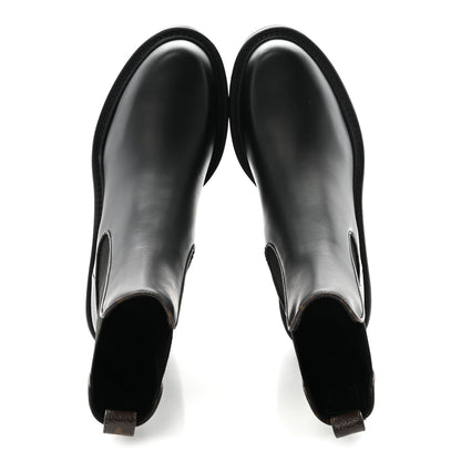 Louis Vuitton Calfskin Monogram Beaubourg Ankle Boots 38.5 Black 2 of 8