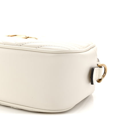 Gucci Calfskin Matelasse Small GG Marmont Chain Shoulder Bag White 10 of 10