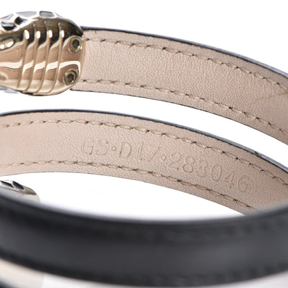 Bulgari Calfskin Serpenti Forever Double Coil Cleopatra Bracelet M Black 4 of 6