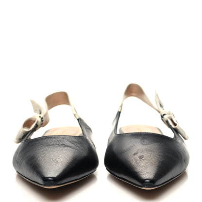 Christian Dior Lambskin Ribbon J'Adior Slingback Ballet Flats 37.5 Black 2 of 8