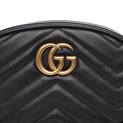 Gucci Calfskin Matelasse GG Marmont Belt Bag 85 34 Black 8 of 10