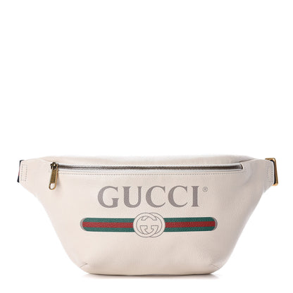 Gucci Grained Calfskin Logo Belt Bag White 1 of 9