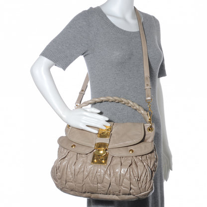 Miu Miu Lux Leather Matelasse Coffer Deserto 2 of 7