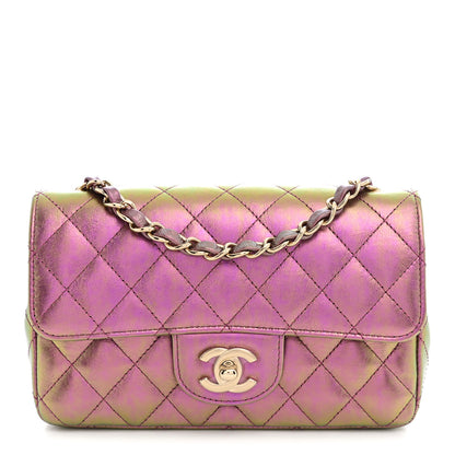 Chanel Iridescent Lambskin Quilted Mini Rectangular Flap Purple 1 of 11
