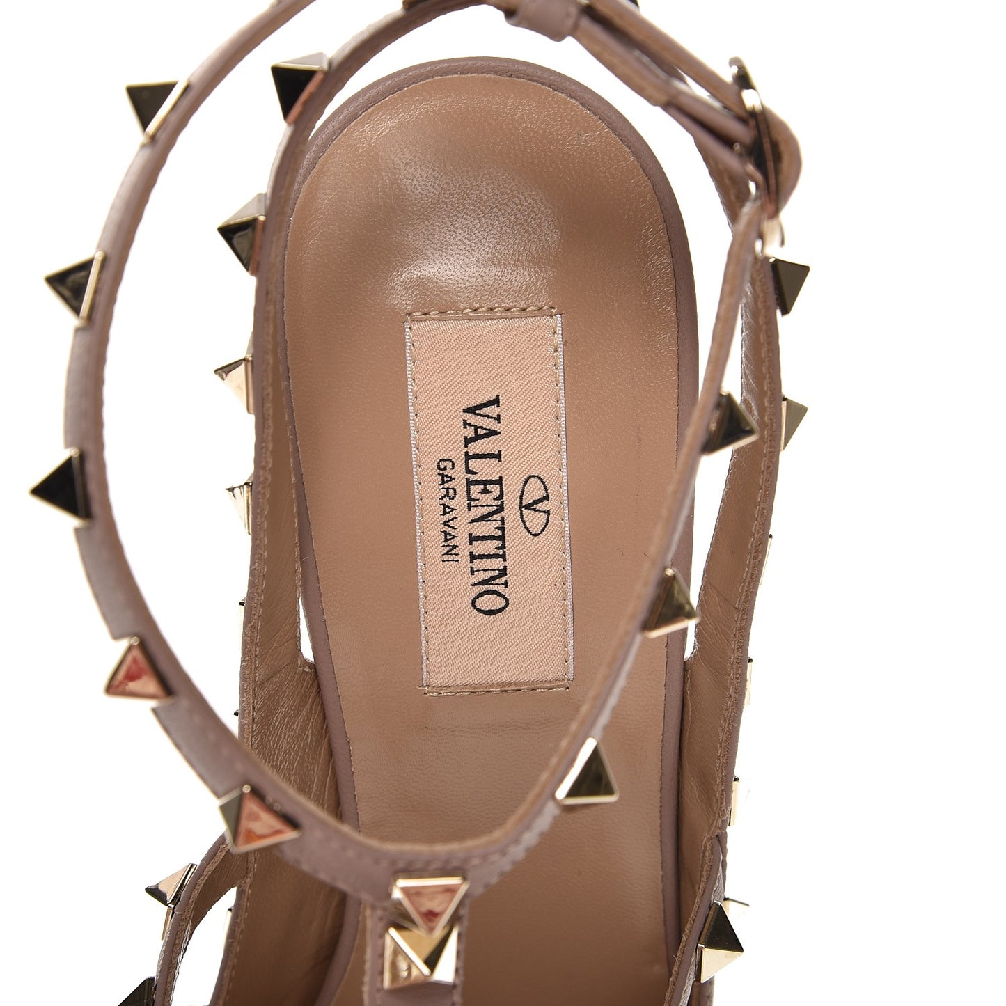 Patent Rockstud Ankle Strap Pumps 40 Poudre