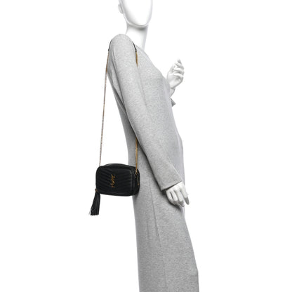 Saint Laurent Grain De Poudre Matelasse Monogram Mini Lou Camera Bag Black 2 of 12
