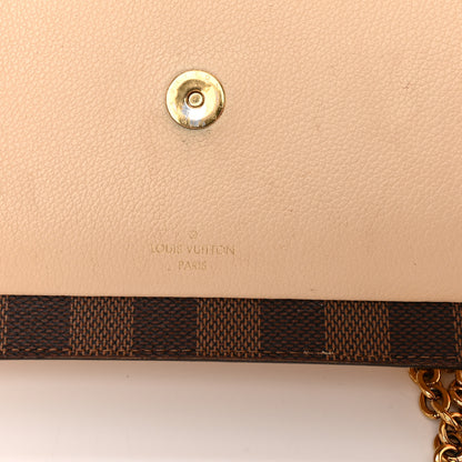 Louis Vuitton Damier Ebene Vavin Chain Wallet Creme 10 of 20