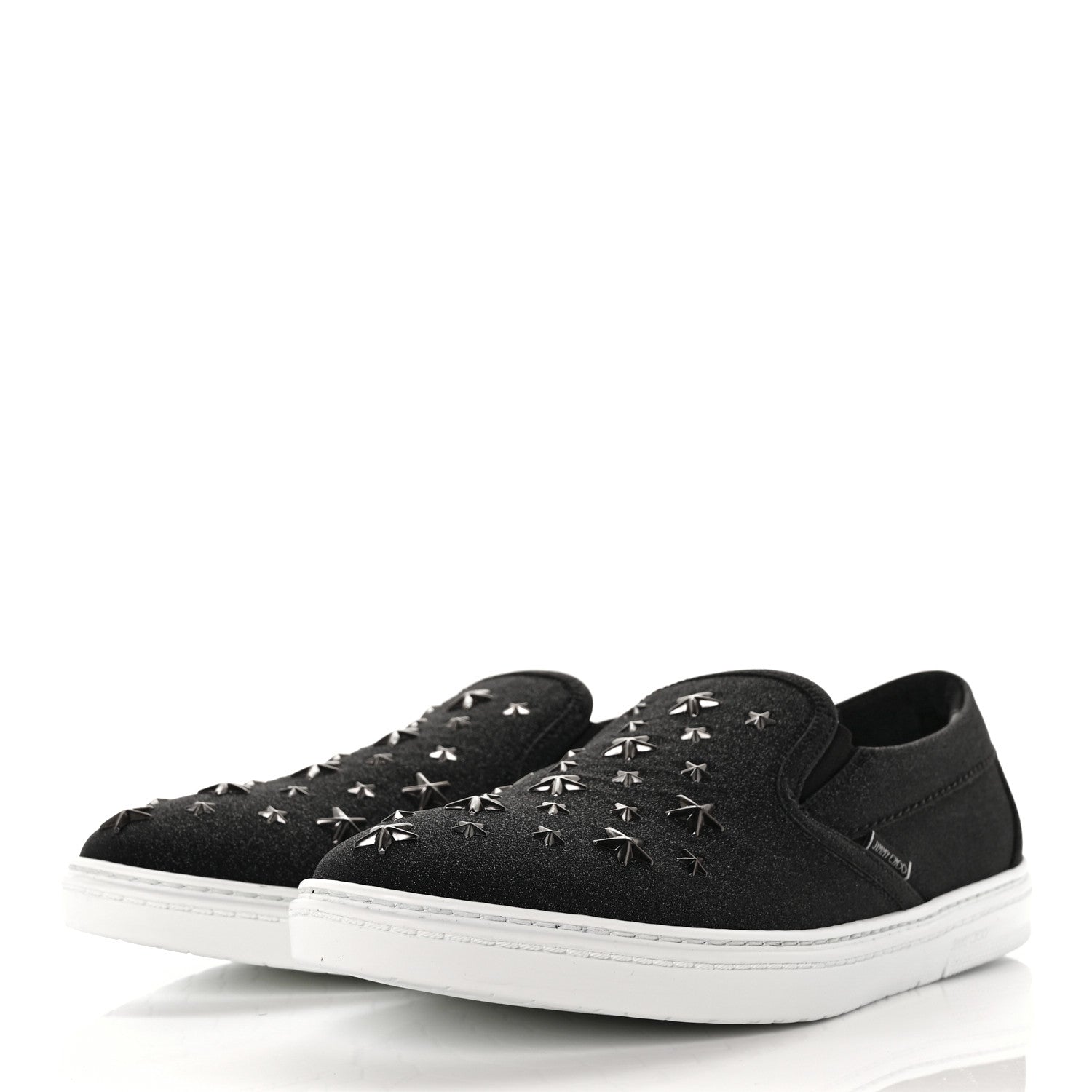 Jimmy Choo Fine Glitter Suede Mens Grove Sneakers 42.5 Black 3 of 7