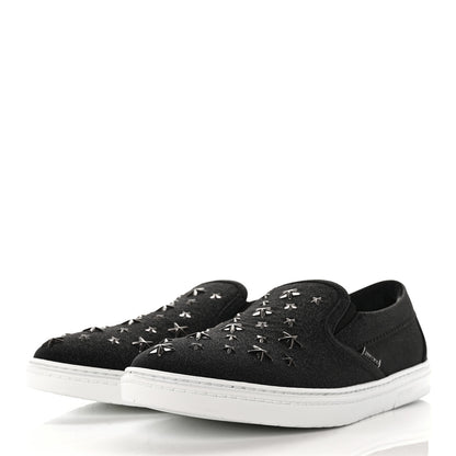 Jimmy Choo Fine Glitter Suede Mens Grove Sneakers 42.5 Black 3 of 7
