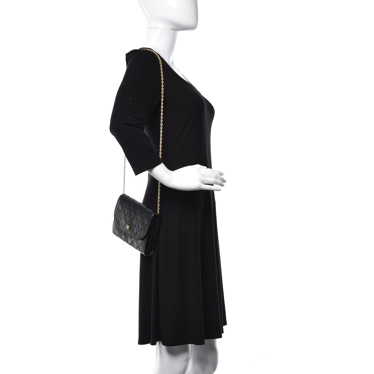 Lambskin Quilted Mini Evening Flap Black