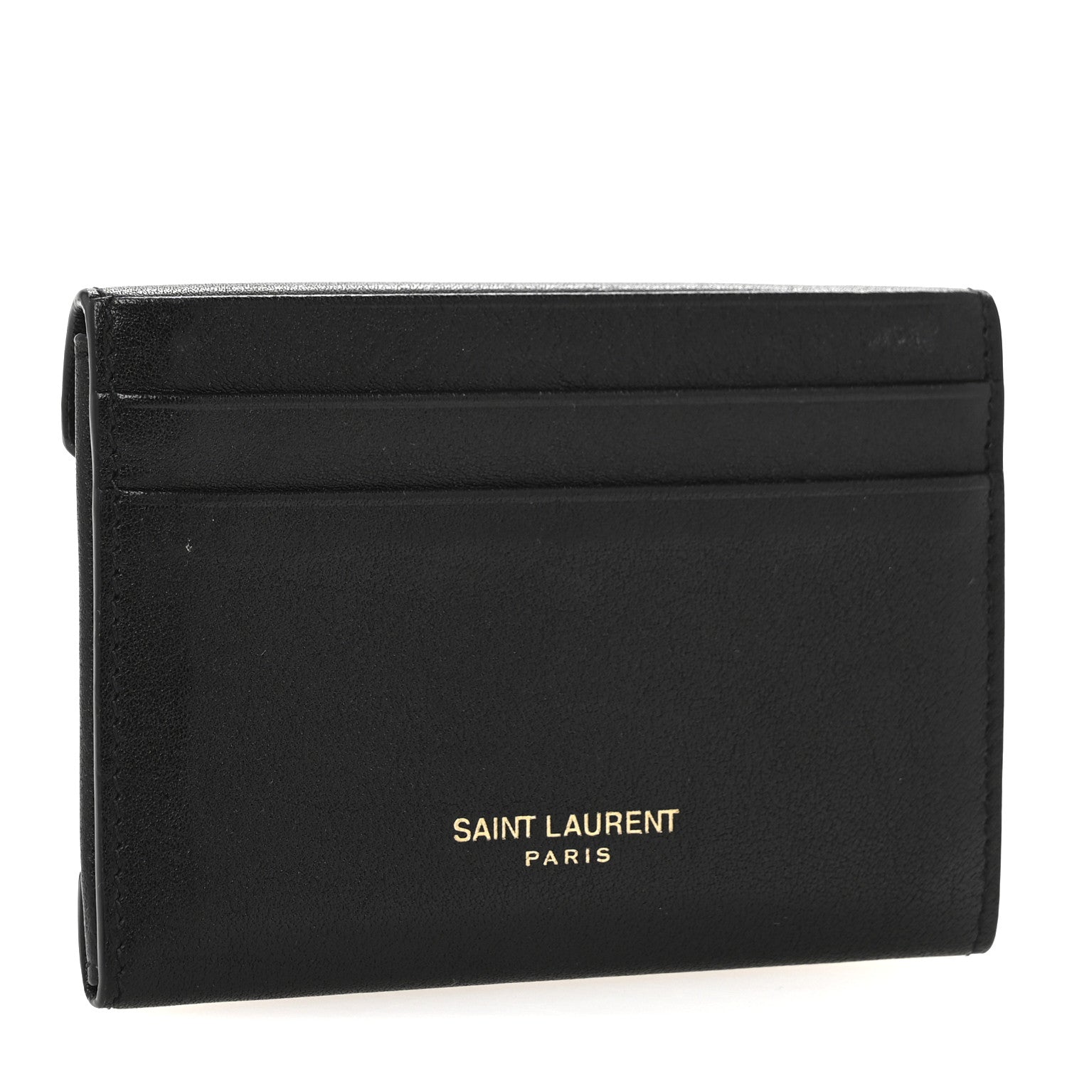 Saint Laurent Lambskin Flap Envelope Card Case Black 3 of 9
