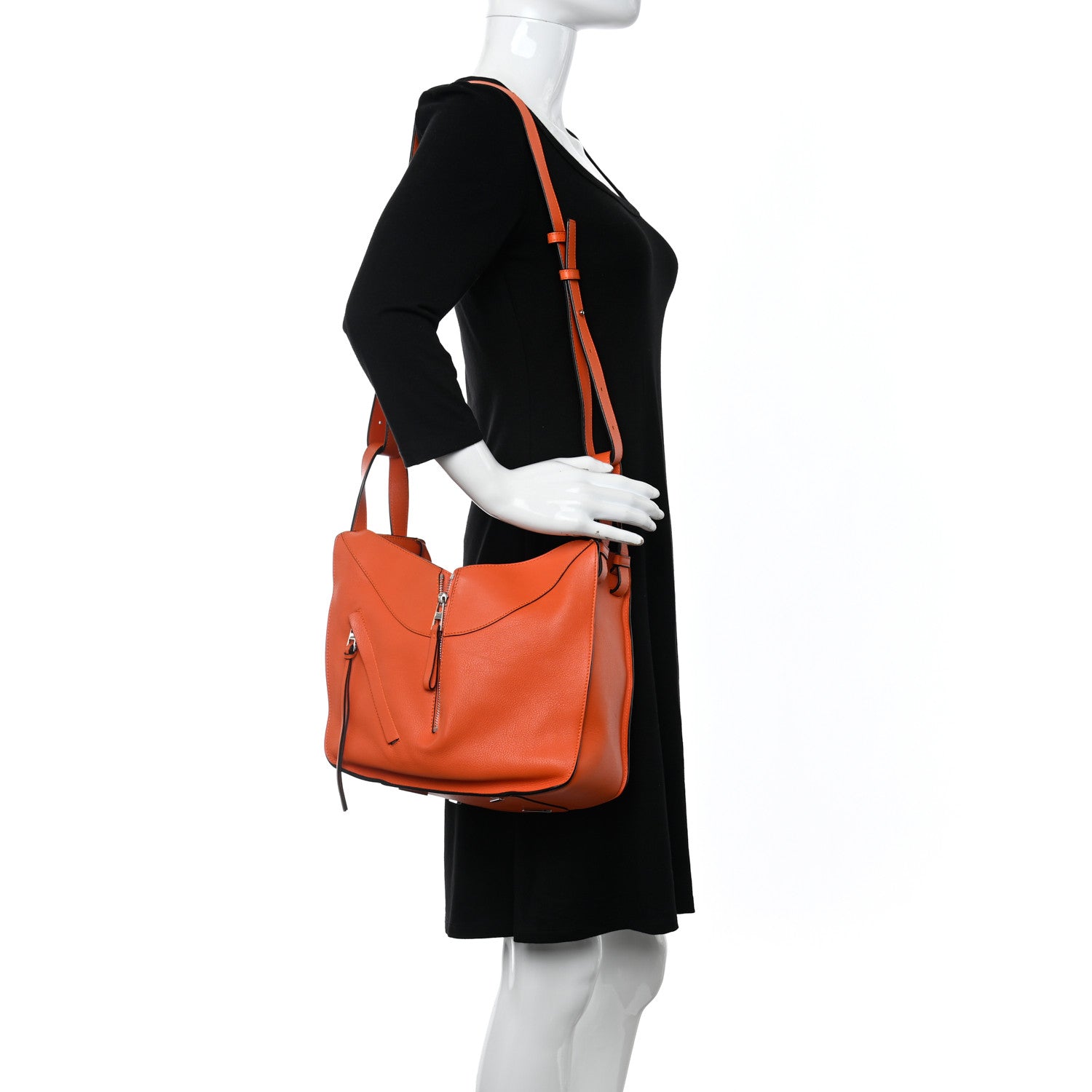 Loewe Grained Calfskin Small Hammock Shoulder Bag Apricot Orange 2 of 11