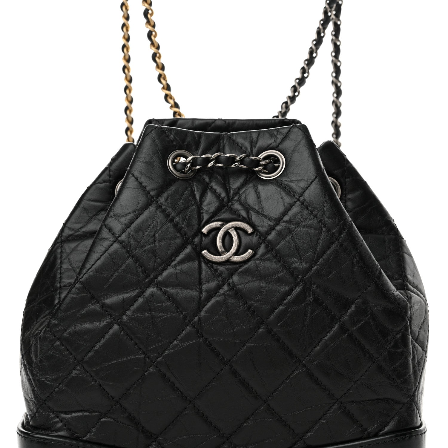 Chanel Aged Calfskin Quilted Small Gabrielle Backpack Black 8 of 11