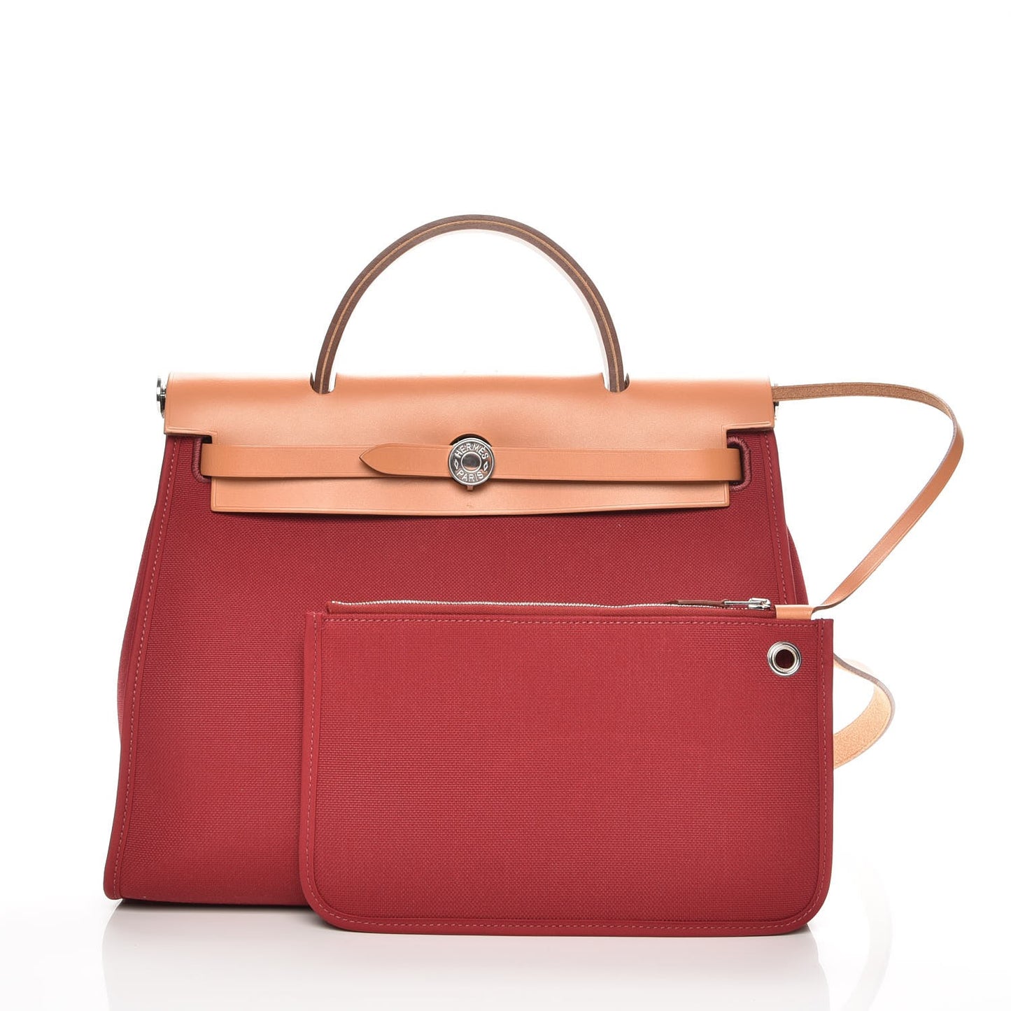 Vache Hunter Toile Herbag Zip 31 PM Rouge Grenat Natural