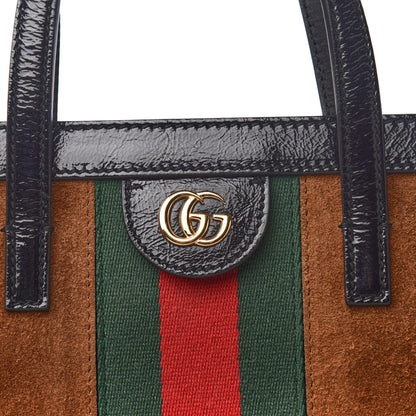 Gucci Suede Patent Web Ophidia Vertical Tote Nocciola Black 10 of 10
