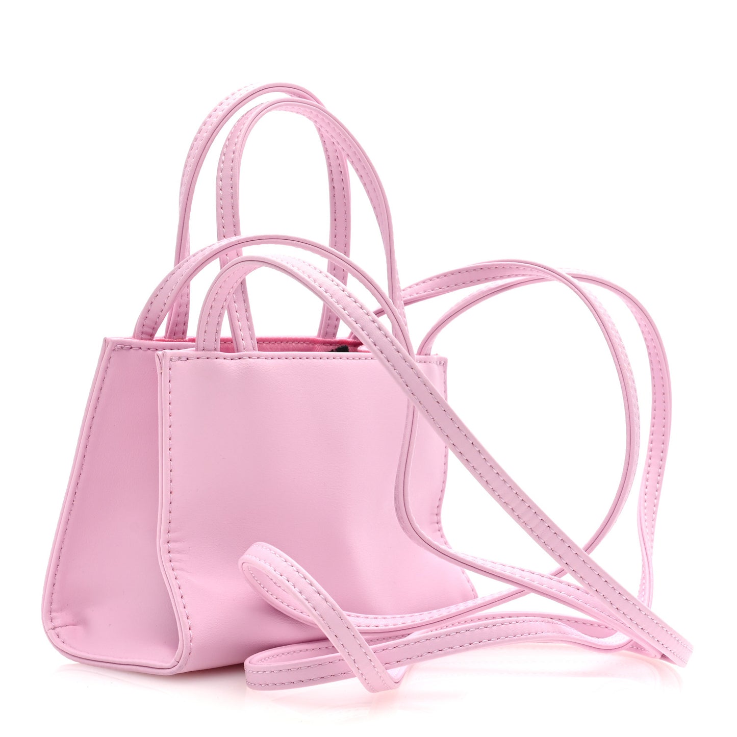 Vegan Leather Small Shopping Bag Bubblegum