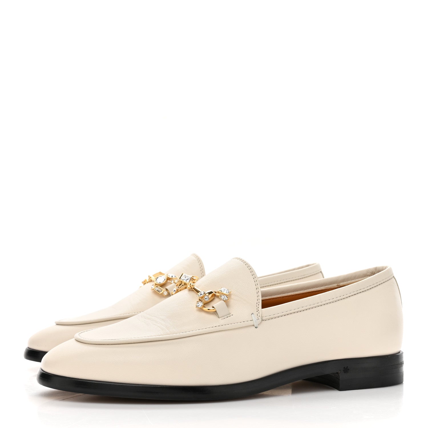 Gucci Malaga Kid Crystal Horsebit Womens Jordaan Loafers 36 Mystic White 3 of 12