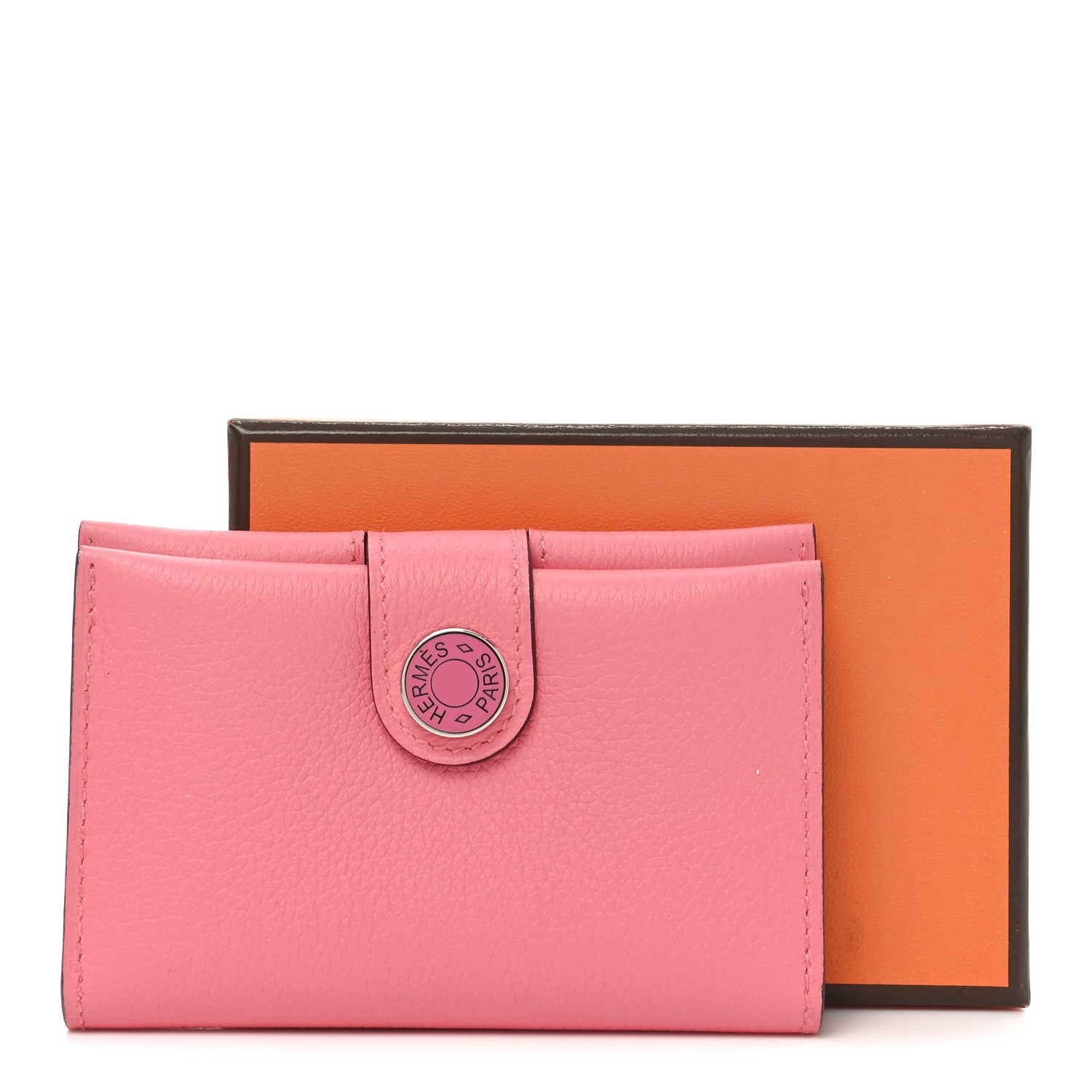 Hermes Evercolor RMS Card Holder Rose Azalee 6 of 6