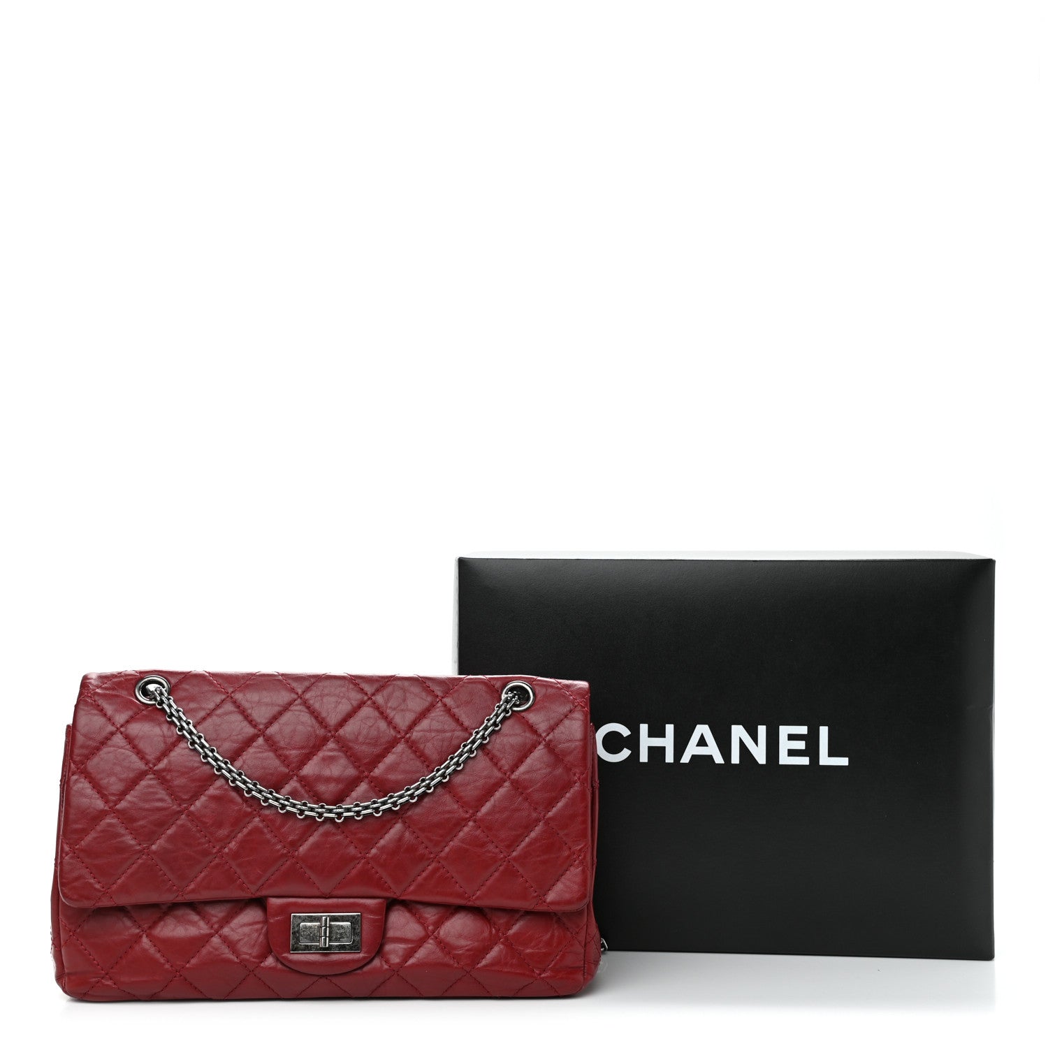 Chanel Aged Calfskin Quilted 2.55 Reissue 227 Flap Red 14 of 14