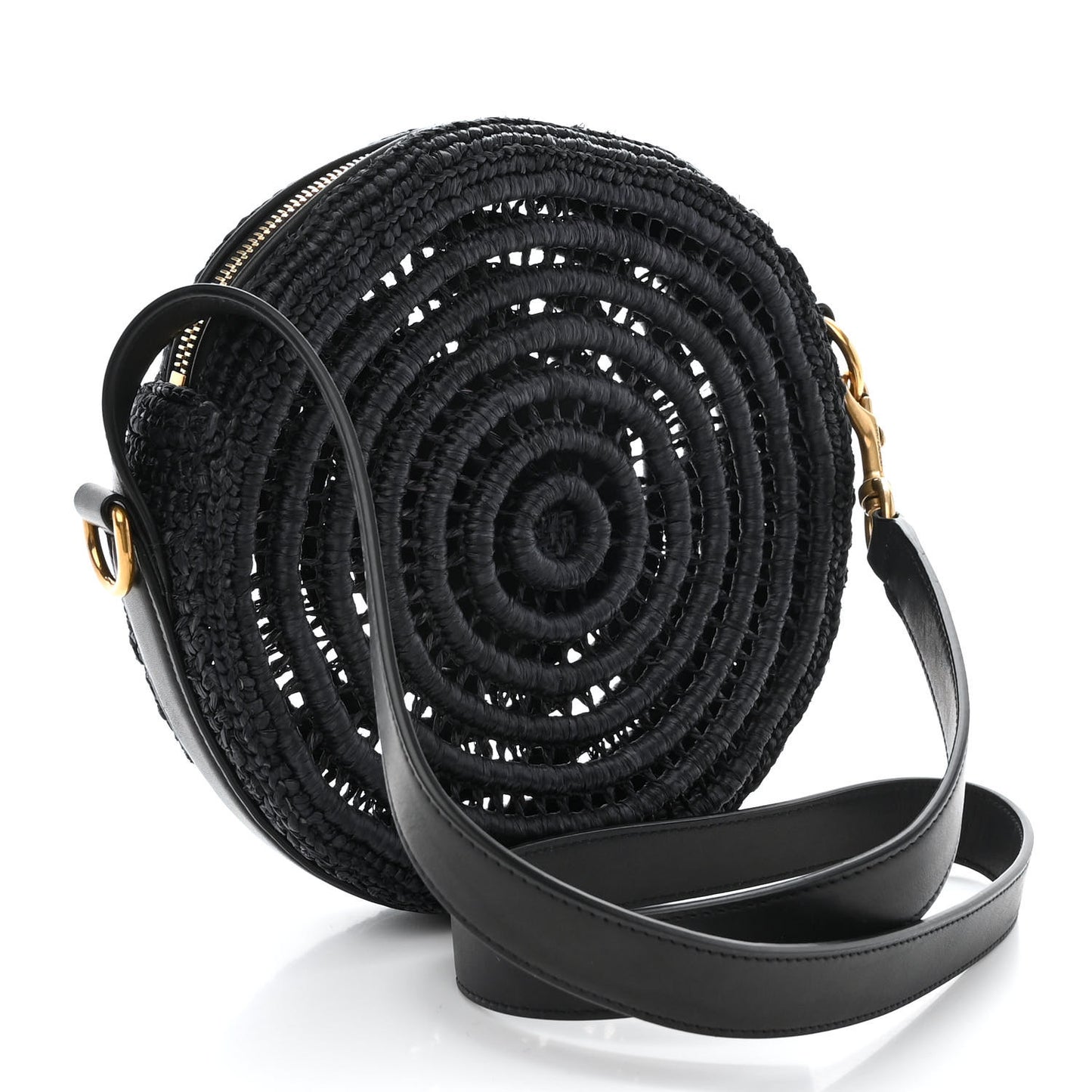 Raffia Sac Round Black