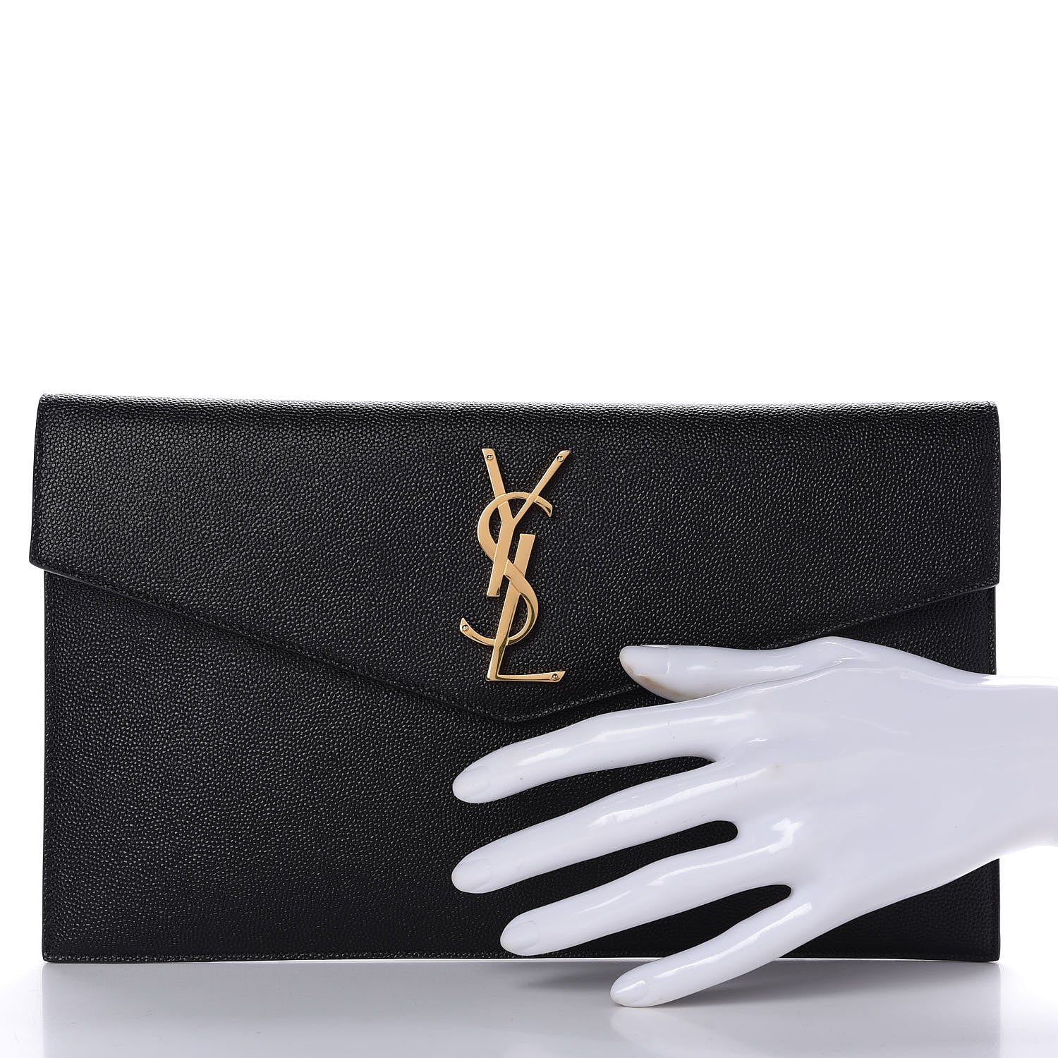 Saint Laurent Grain De Poudre Uptown Pouch Black 2 of 11