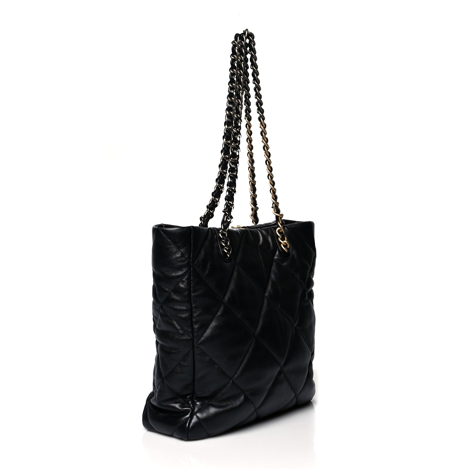 Chanel Lambskin Quilted Chanel 19 Shopping Bag Black 3 of 10