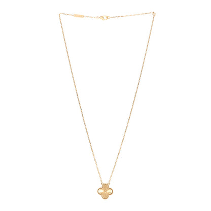 Van Cleef & Arpels 18K Yellow Gold Guilloche Vintage Alhambra Pendant Necklace 3 of 6