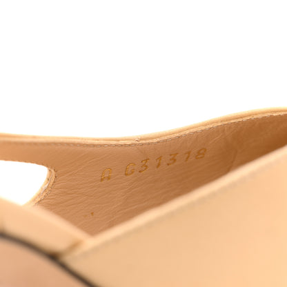 Chanel Goatskin Grosgrain Cap Toe CC Slingback Pumps 36 Beige Black 9 of 13