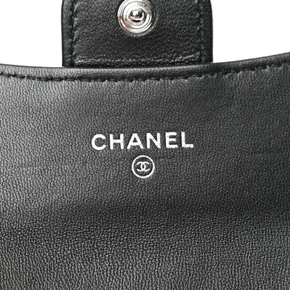 Chanel Lambskin Quilted Flap Card Holder Wallet Black 6 of 7