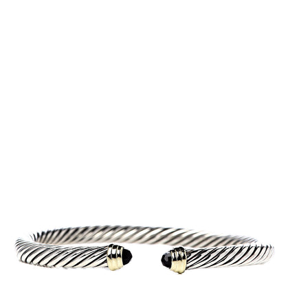 David Yurman Sterling Silver 14K Yellow Gold Amethyst 5mm Cable Classics Petite Color Bracelet 1 of 7