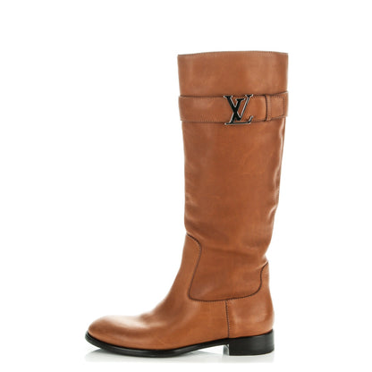 Louis Vuitton Calfskin Legacy Flat High Boots 36 Brown 1 of 7
