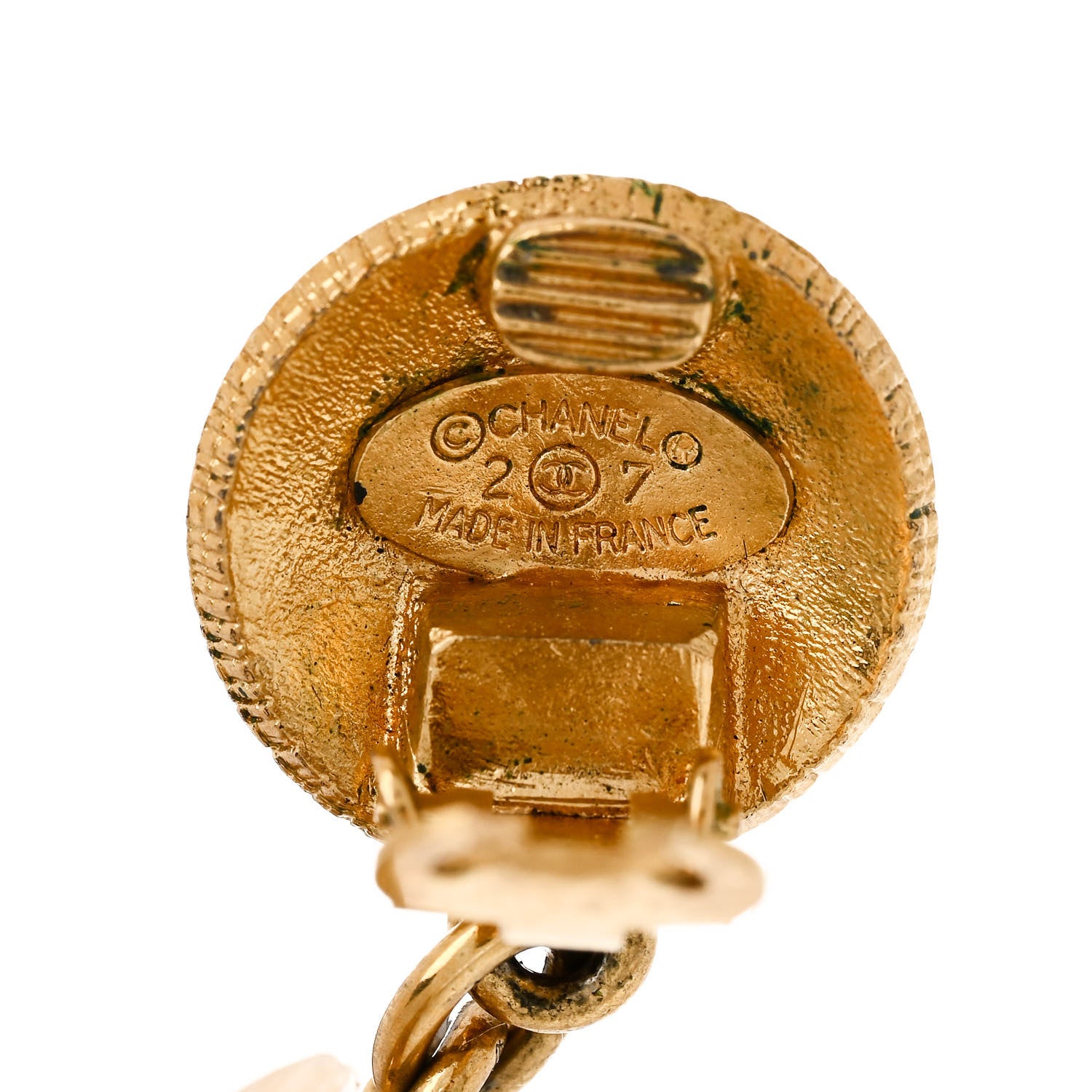 Chanel CC Drop Clip On Earrings Gold 4 of 4