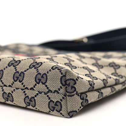 Gucci GG Supreme Monogram Web Flat Messenger Bag Navy 10 of 10