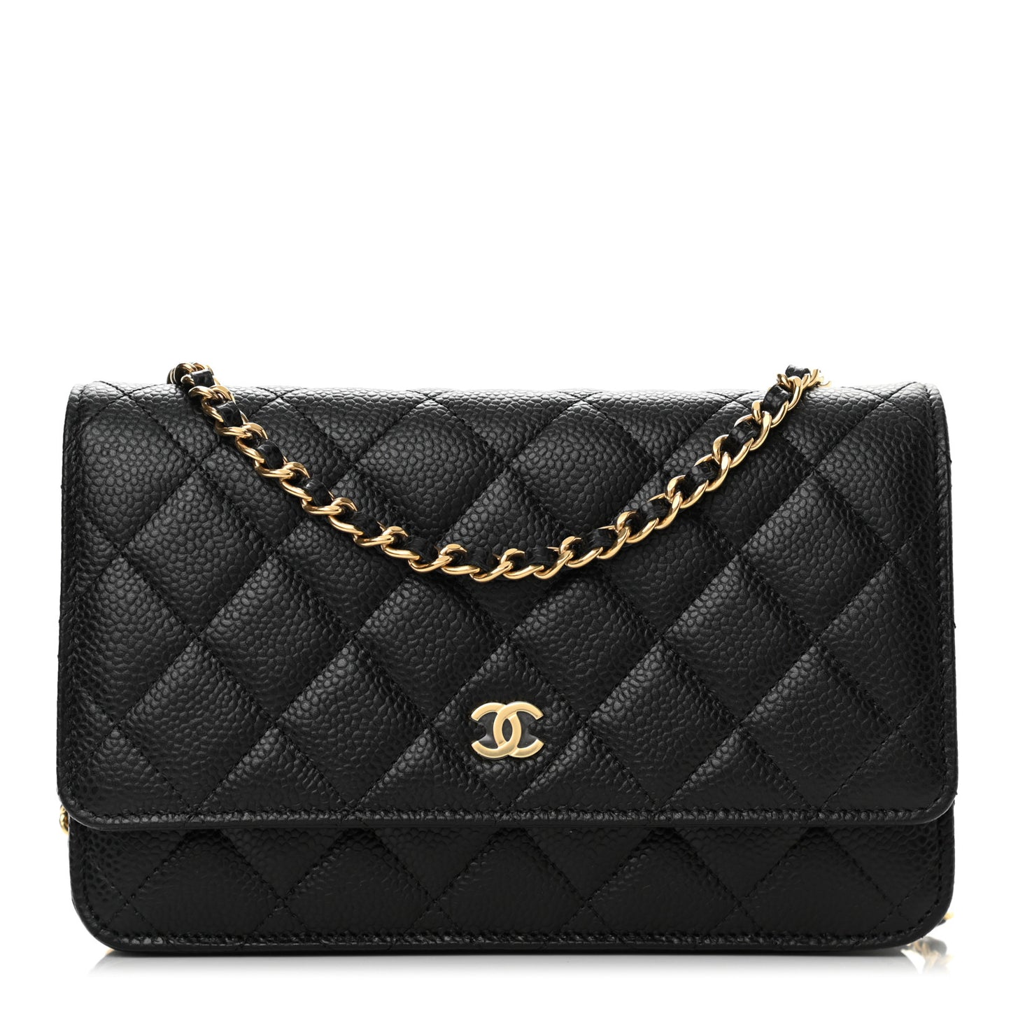 Caviar Quilted Wallet On Chain WOC Black
