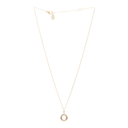 Cartier 18K Pink Yellow White Gold Diamond Trinity Pendant Necklace 3 of 4