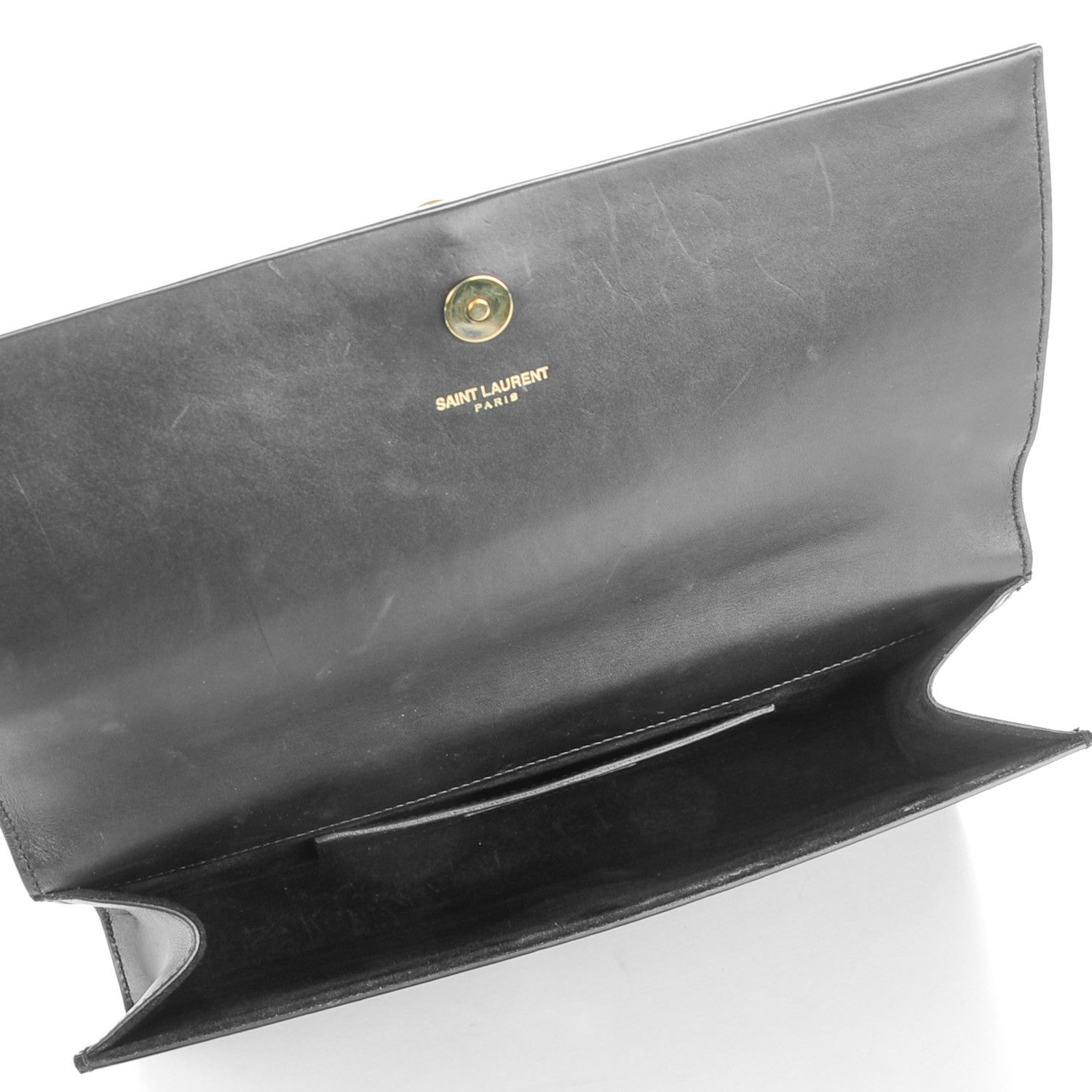 Saint Laurent Calfskin Classic Monogram Tassel Clutch Black 5 of 6