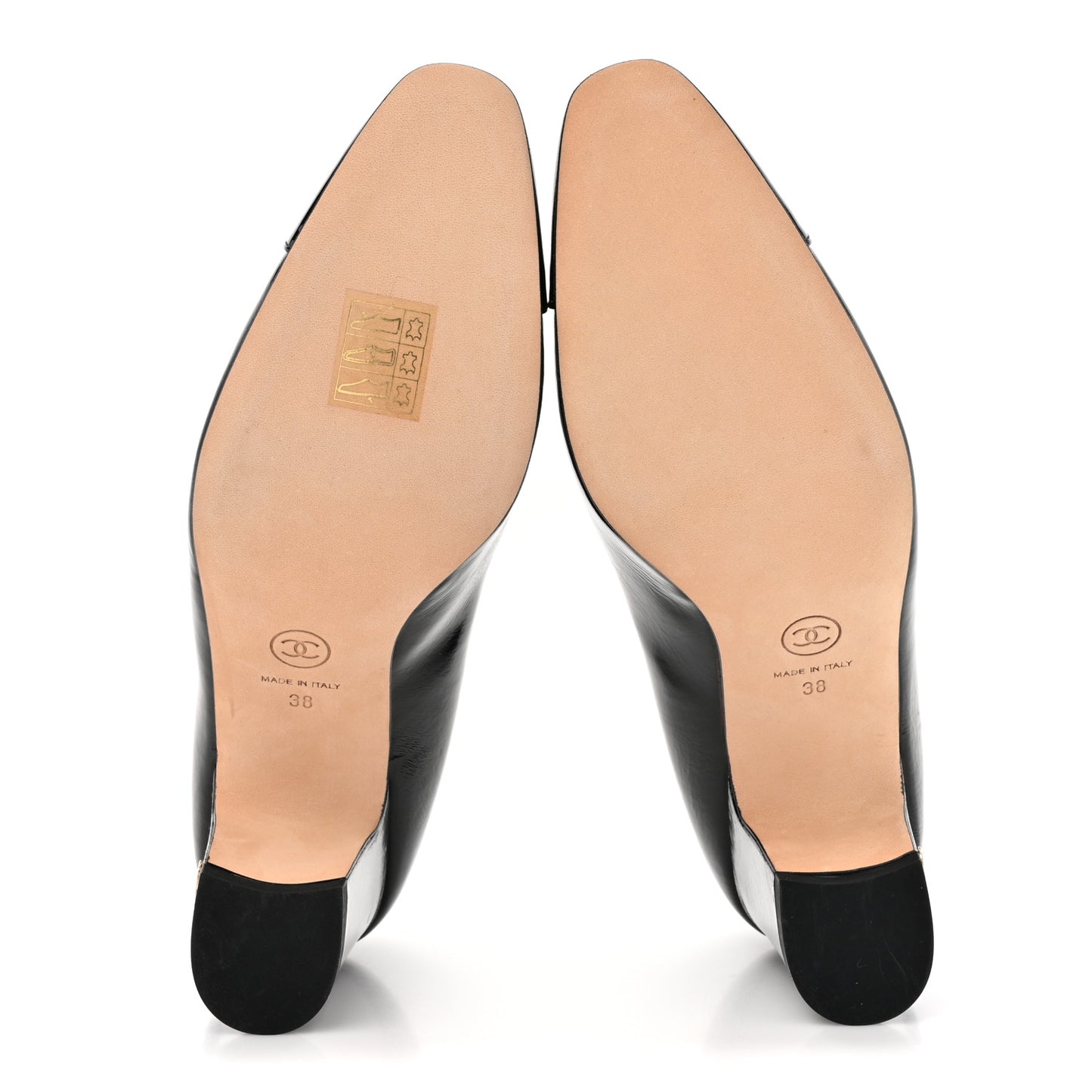 Patent Goatskin Cap Toe Mary Janes 38 Black