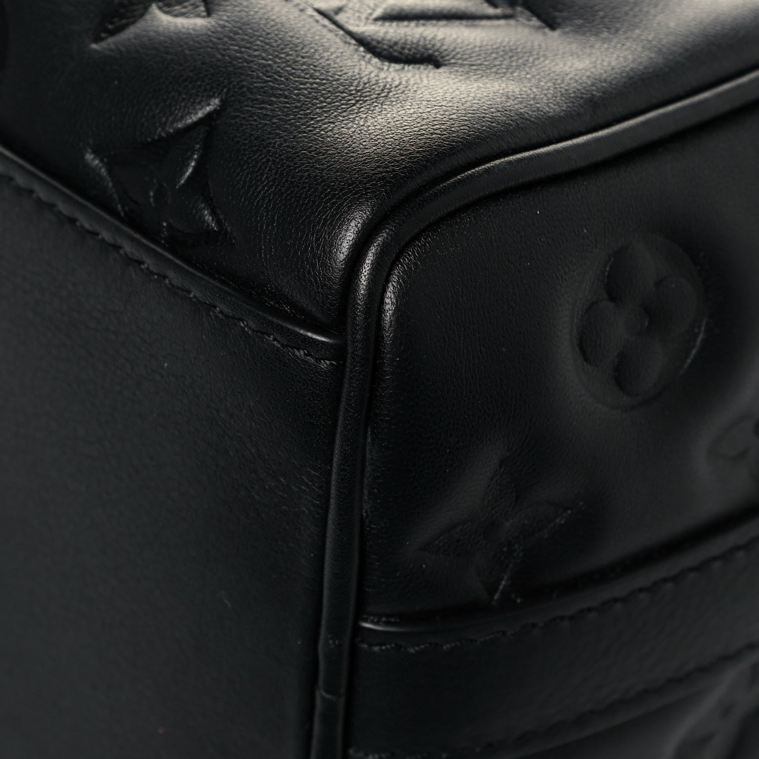Louis Vuitton Lambskin Embossed Monogram Speedy 22 Bandouliere Black 9 of 12