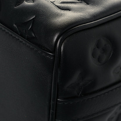 Louis Vuitton Lambskin Embossed Monogram Speedy 22 Bandouliere Black 9 of 12